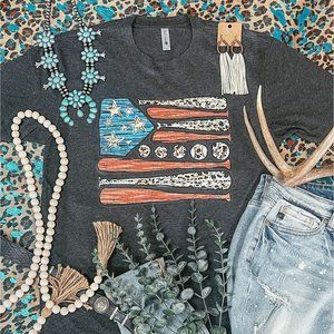 BASEBALL FLAG Handmade Graphic Tee